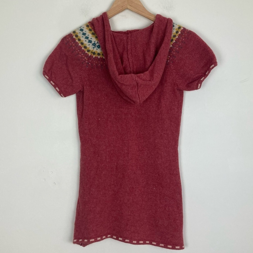 Vintage Mossimo Supply Co. red fairisle lambswool hooded mini dress. Size M - Picture 2 of 7